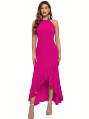 Halter Neck Maxi Dress for Bridesmaid Cocktail Party