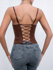 Sweetheart Neck Corset Strap Top for Summer Women's Clothing