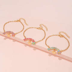 3pcs Girls BFF Love Flower Chain Bracelet