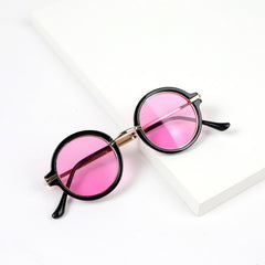 Children's Vintage Round Frame Sunglasses Metal Temple PC Frame