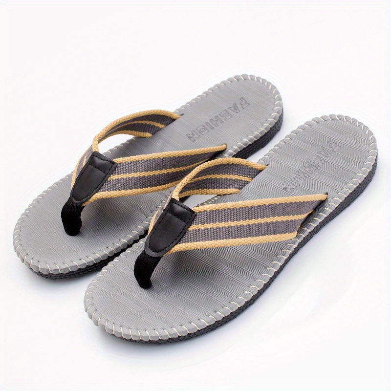 Men's Thong Sandals Woven Fabric Flip flops Non Slip Shoes
