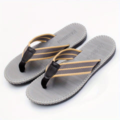 Men's Thong Sandals Woven Fabric Flip flops Non Slip Shoes