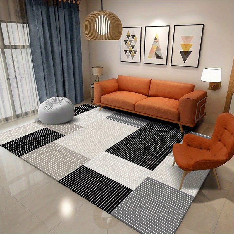 Modern Soft Area Rug: Abstract Design, Non-slip, Anti-fatigue