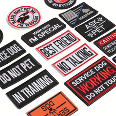 J CARP 15pcs Service Dog Patches Embroidered Fastener Hook And Loop Patch