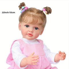 22in Reborn Baby Doll Toy Perfect Gift For Kids Flexible 3D Skin & Layers