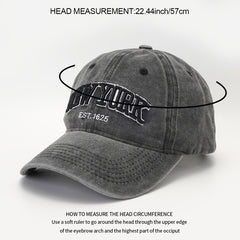 Vintage Baseball Cap Embroidery Distressed Washed Women's Sun Hat