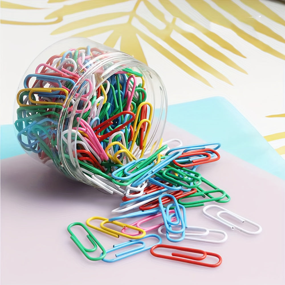 160pcs Colored Paper Clips Boxed Office Stationery Paper Clips