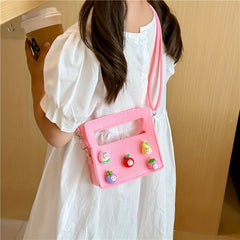 Kids Toddlers Messenger Bag 3D Cartoon Fruit Portable Candy Coin Purse