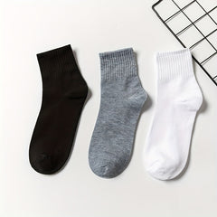 30 Pairs Solid Socks Comfy & Breathable Women's Stockings & Hosiery