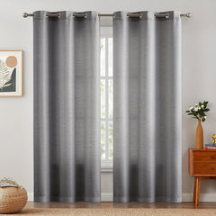 Flat Jacquard Curtain Light filtering Grommet Top Curtain