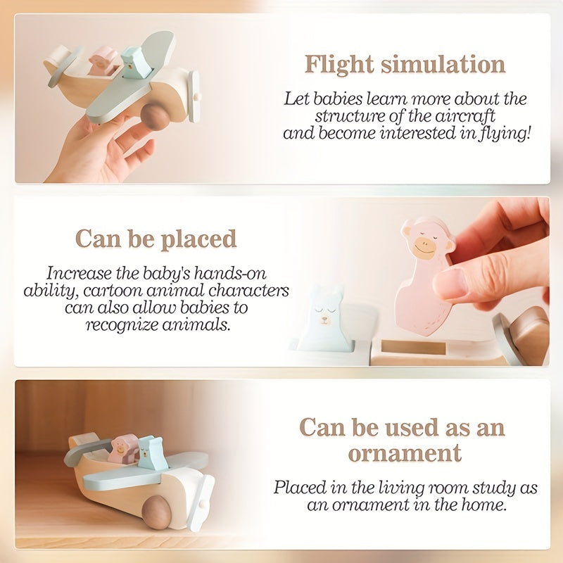 Wooden Airplane Toy for Kids - Develop Hands-On Ability