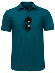 Men's Casual Solid Lapel Short Sleeve Shirt