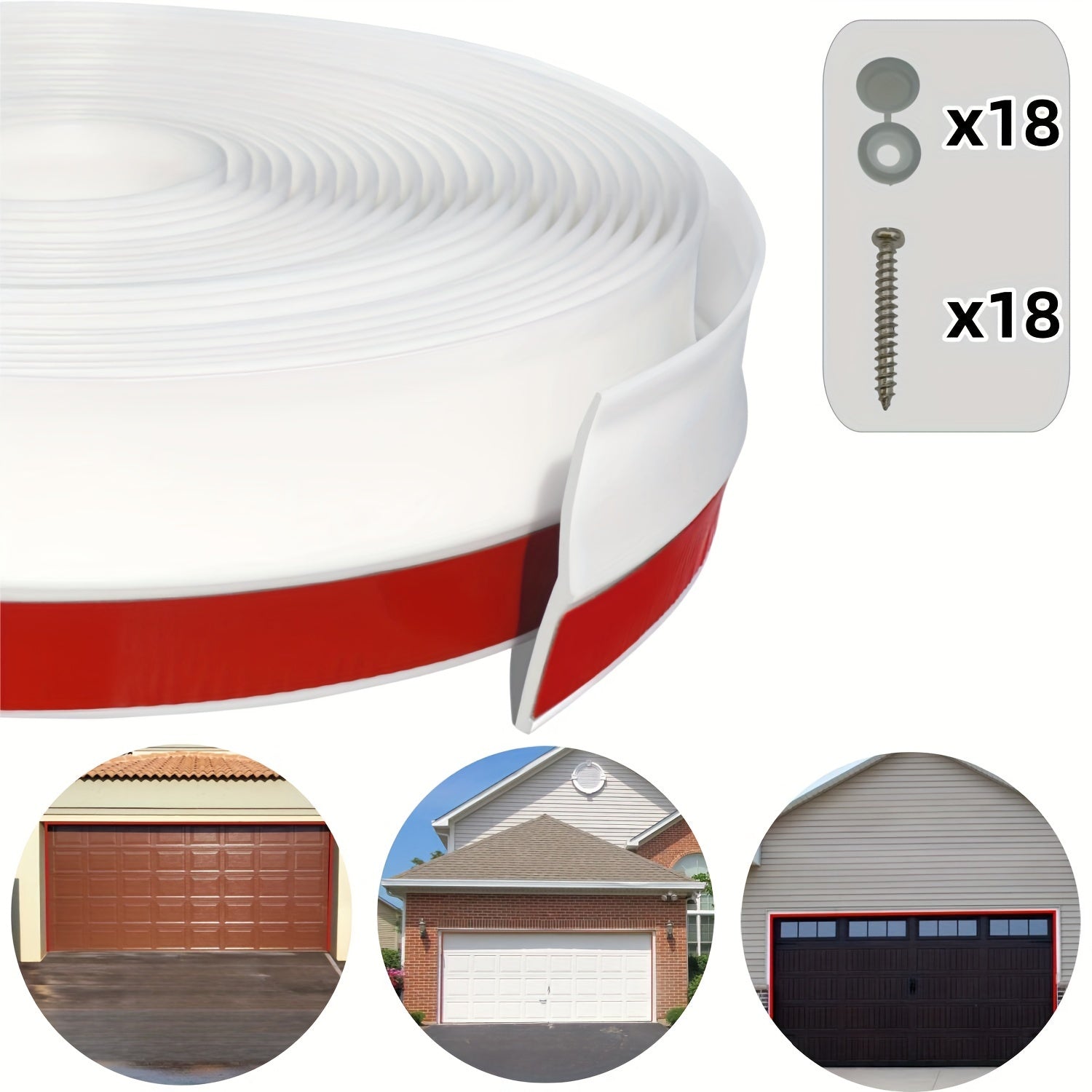Garage Door Seal Strip 6M Brown Adhesive Rubber Weather Stripping Replacement