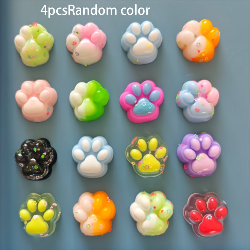 Colorful Rainbow Cat Paw Squeeze Toys Soft Finger Friendly for Kids & Adults