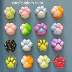 Colorful Rainbow Cat Paw Squeeze Toys Soft Finger Friendly for Kids & Adults