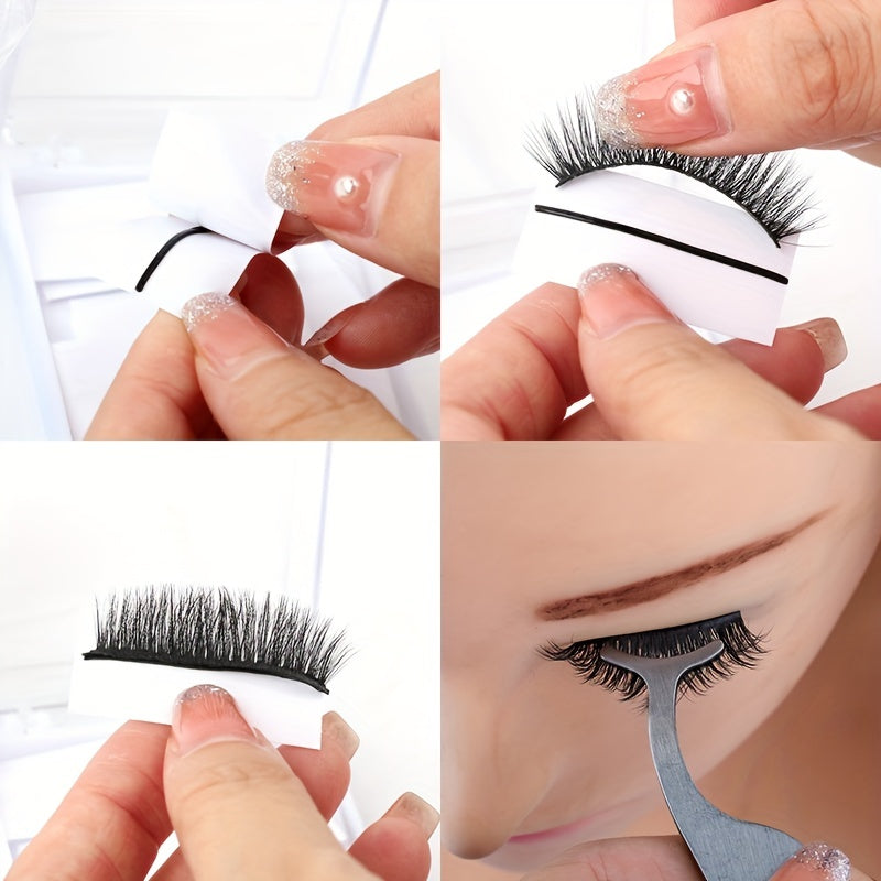 Reusable Self Adhesive Wispy Natural Eyelashes with Applicator
