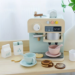 Wooden Play Kitchen Set for Girls Cooking Appliances & Dessert Display