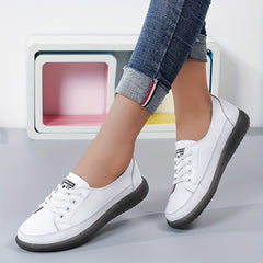 Women's Casual Lace Up Sneakers Low Round Toe Soft Sole Comfy Shoes