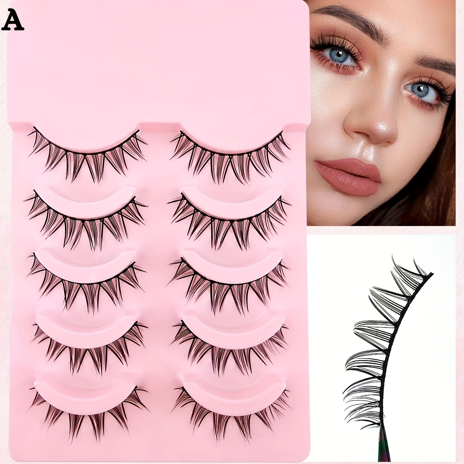 5 Pairs Devil Style False Eyelashes Natural Look Faux Mink Lashes for Cosplay