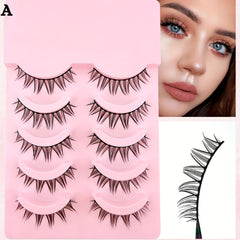 5 Pairs Devil Style False Eyelashes Natural Look Faux Mink Lashes for Cosplay