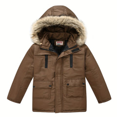 Teen Winter Coat with Detachable Hood, Casual Pockets