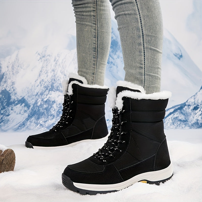 Thermal High Top Snow Boots Fleece Lined Waterproof Non Slip Wear Resistance