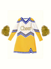 V Neck Cheerleading Dress for Girls