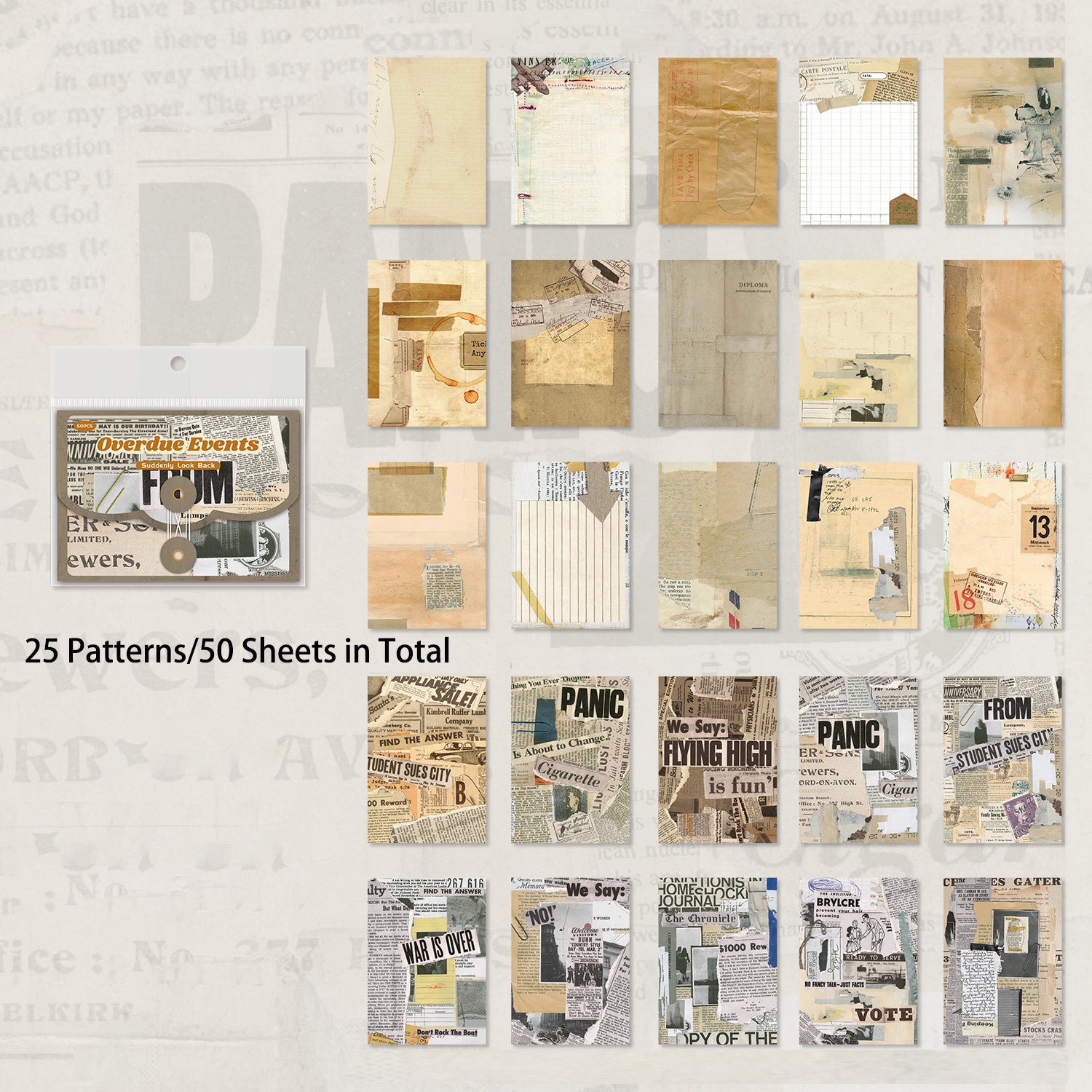 50pcs Vintage Ephemera Bundle Junk Journal Kit Scrapbook Supplies Paper