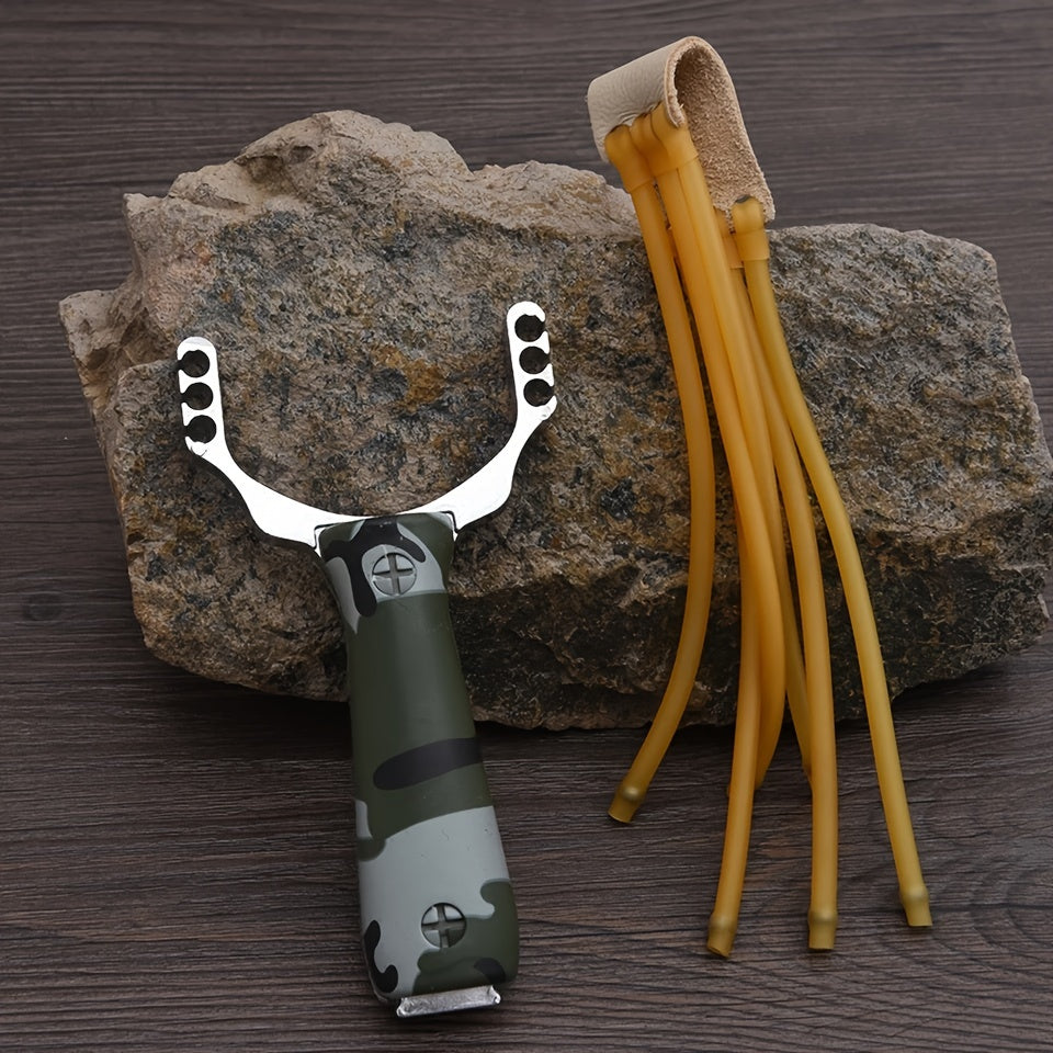 Camo Handle Slingshot Toy Outdoor Play Fun Rubber Band
