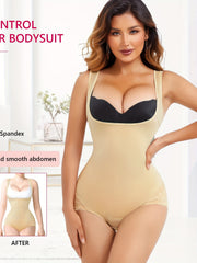 Tummy Control Shapewear Waist Training Panties Lace Decor Body Shaper