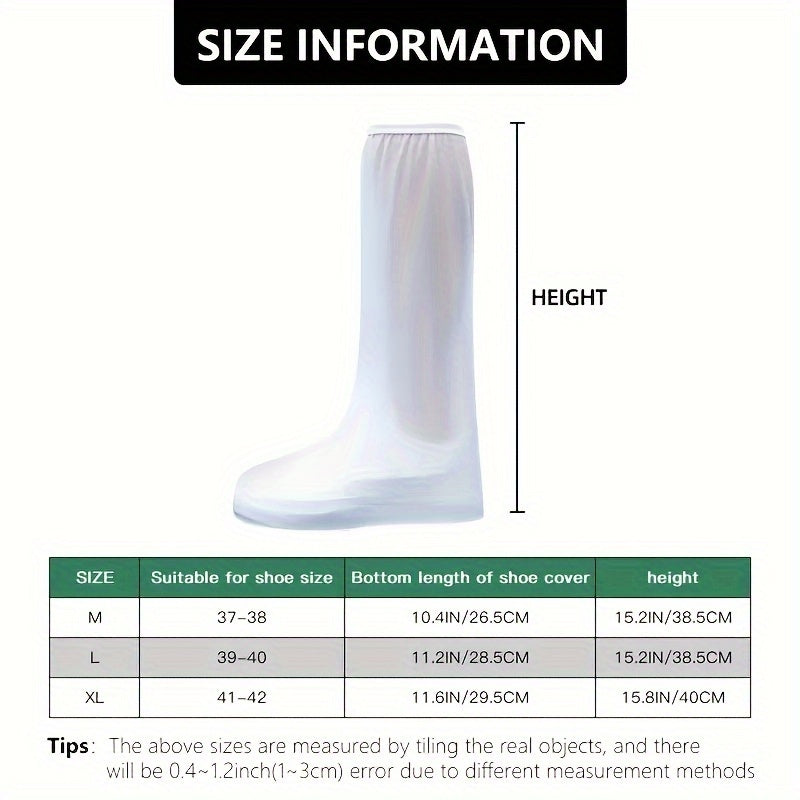 Waterproof Calf High Rain Shoe Cover Non-slip Reusable Thickened
