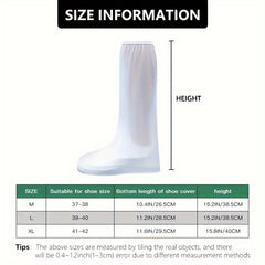 Waterproof Calf High Rain Shoe Cover Non-slip Reusable Thickened