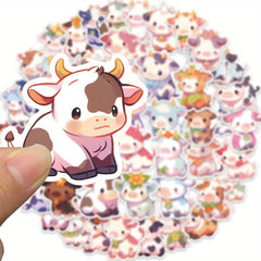 50pcs Rainbow Cow Graffiti Stickers for DIY Waterproof Decoration