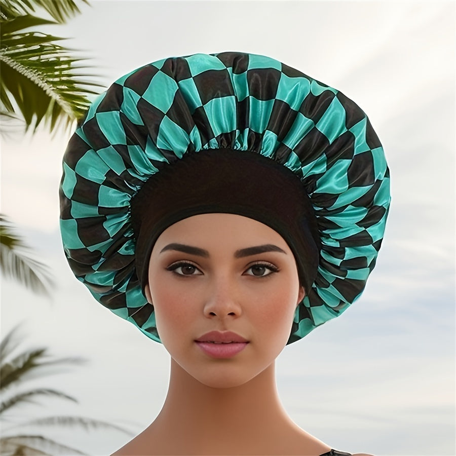 Women Cartoon Print Satin Bonnet Cap