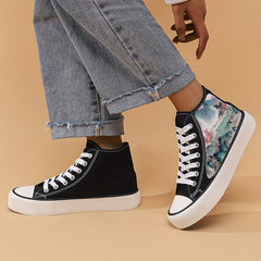 Chinese Landscape Painting Print High Top Canvas Sneakers