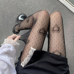 Women's Fishnet Floral Tights High Waisted Pantyhose Stockings