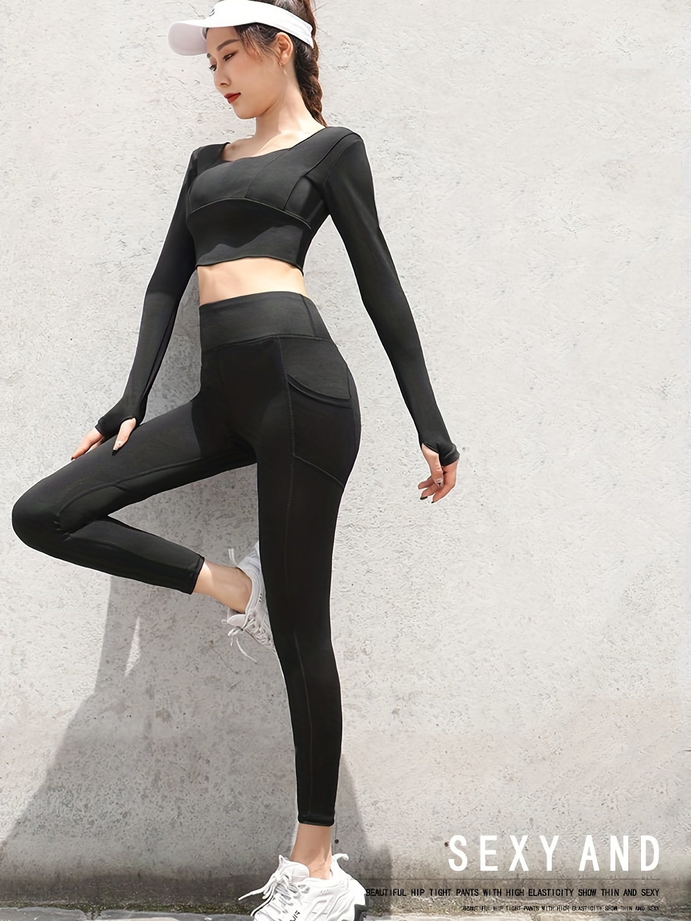 High Waist Solid Yoga Leggings Quick Dry Sports Tight Pants