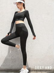 High Waist Solid Yoga Leggings Quick Dry Sports Tight Pants