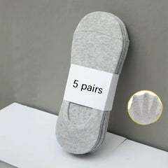 5 Pairs Unisex No Show Socks Breathable Anti-odor Casual Socks