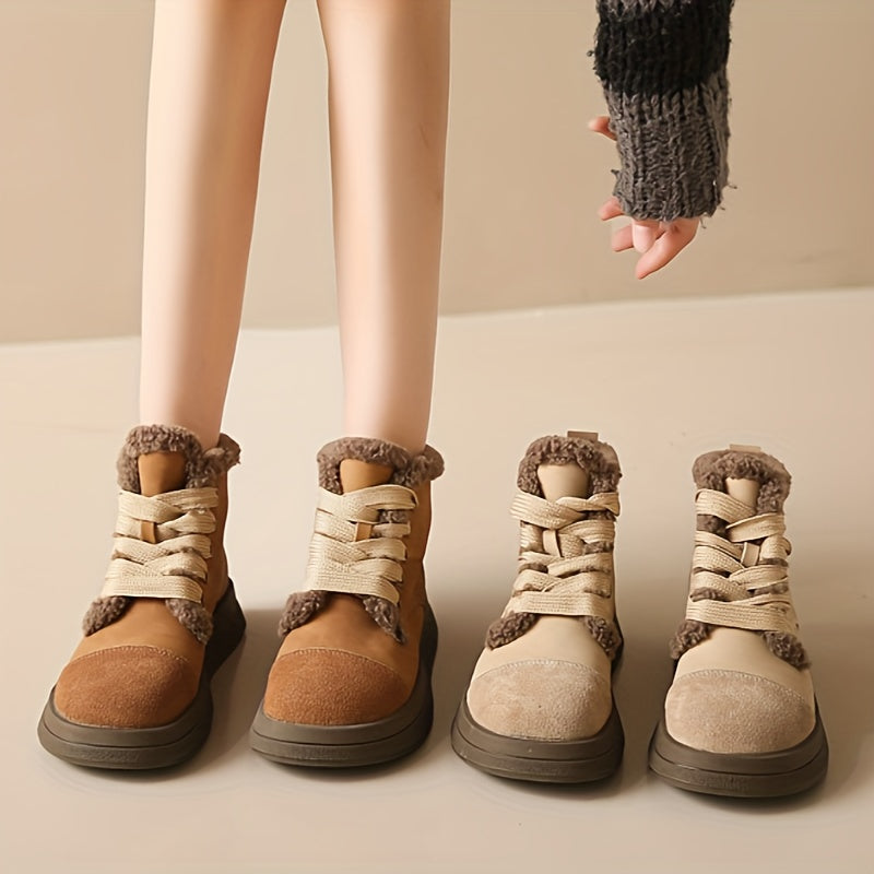 Women's Plush Snow Boots Retro Warm Ankle Boots