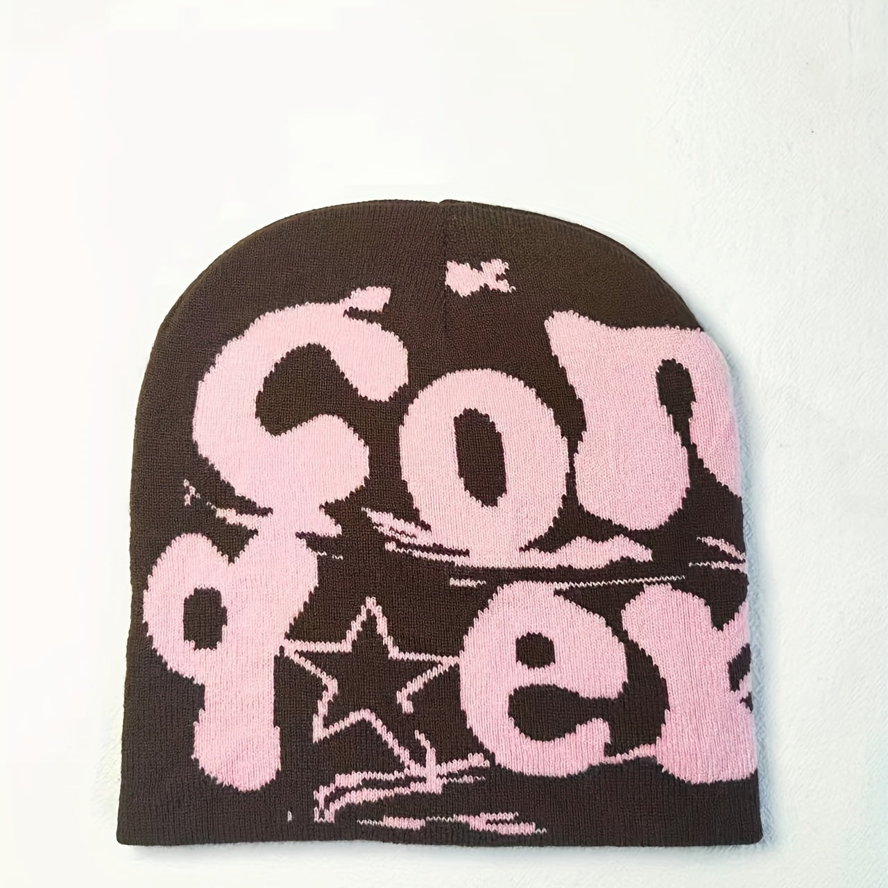 Double Y2K Beanie Unisex Hip Hop Knit Hat Letter Jacquard Warm Skull Cap