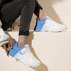Women's Ombre Mesh Chunky Sneakers Running Shoes