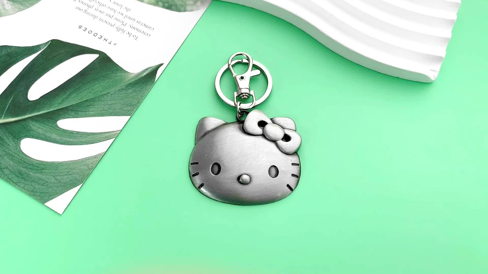 Kitty Large Pendant Keyring Exaggerated Style Animation Peripherals For Car