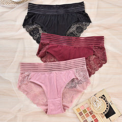 3 Pack Plus Size Underwear Set Women's Plus Lace Underwear Set