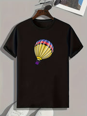 Hot Air Balloon Print Men's Graphic T-Shirt for Summer
