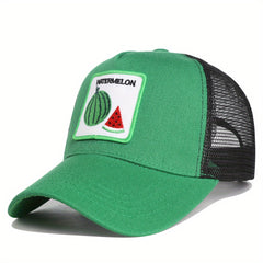 Fruit Embroidery Patch Trucker Hat Mesh Breathable Baseball Cap