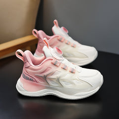 Girl's Gradient Colour Sneakers With Rotating Buckle