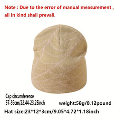 Men's Y2K Dark Spider Web Beanie Hip hop Knit Hat