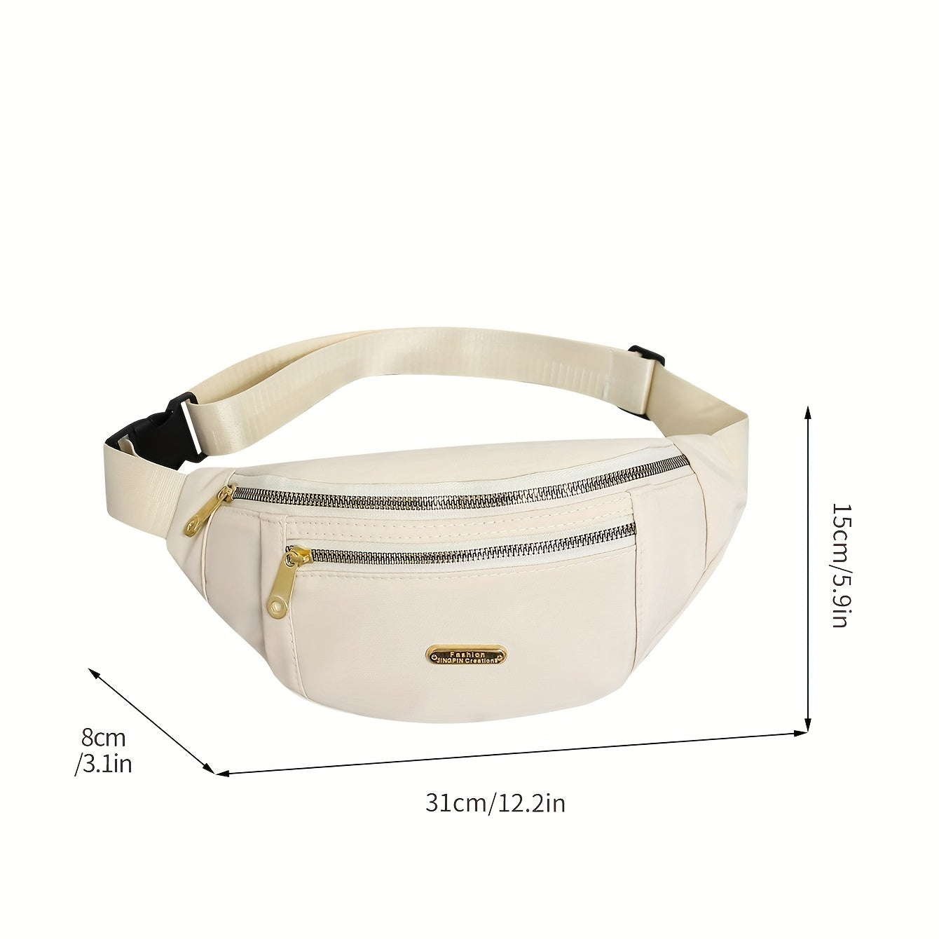 Outdoor Waist Bag Double Zip Crossbody Chest Purse
