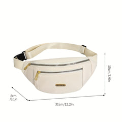 Outdoor Waist Bag Double Zip Crossbody Chest Purse
